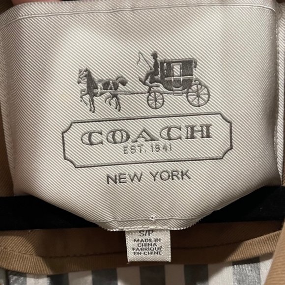 COACH Short Trench Tan Coat - Picture 2 of 11